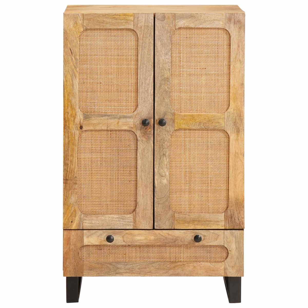 vidaXL Highboard με συρτάρι Καφέ 40 x 33 x 110 εκ Στερεό ξύλο μάνγκο