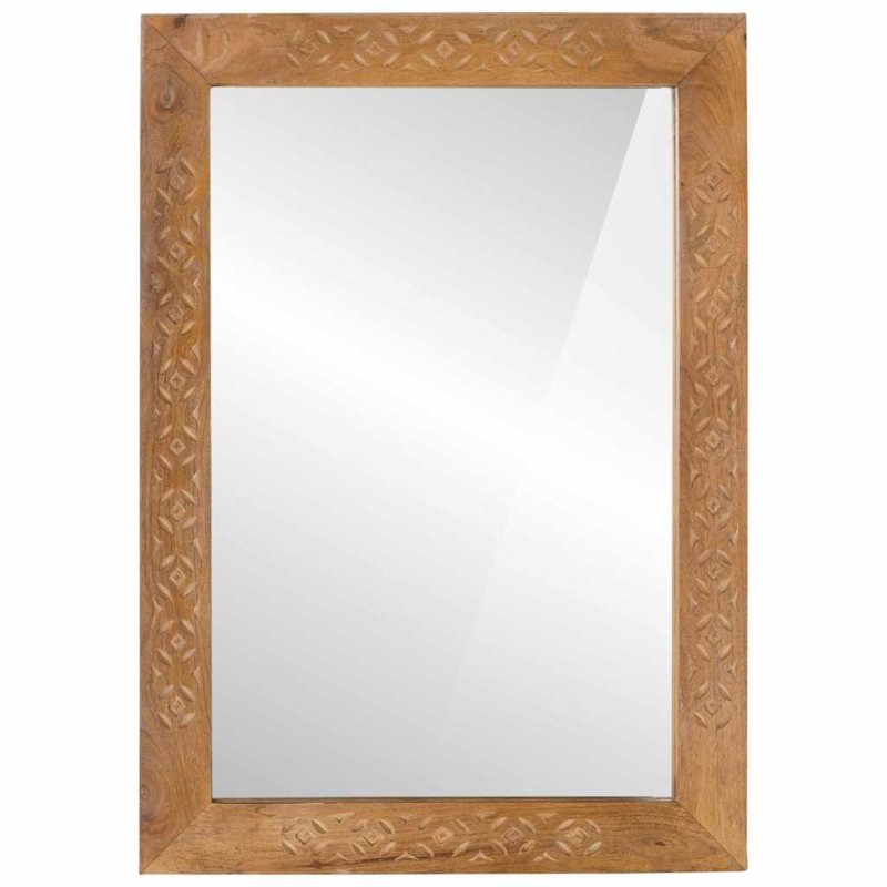 vidaXL καθρέφτης τοίχου 70 x 50 cm Επεξεργασμένο Ξύλο και Γυαλί