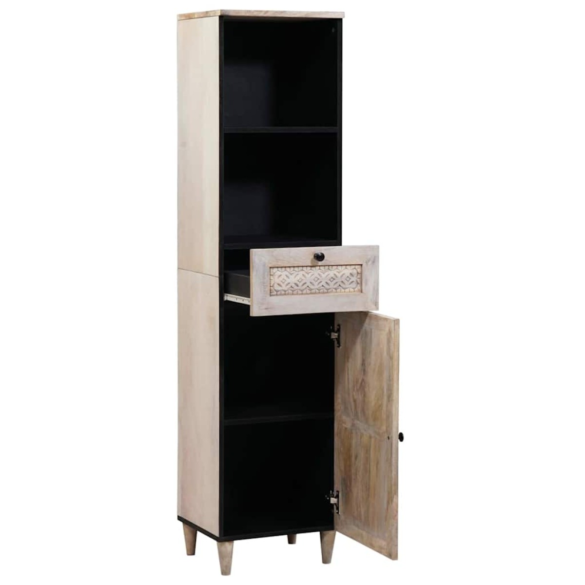 vidaXL Ντουλάπι Μπάνιου Λευκό 38 x 33 x 160 εκ. Επεξεργασμένο ξύλο