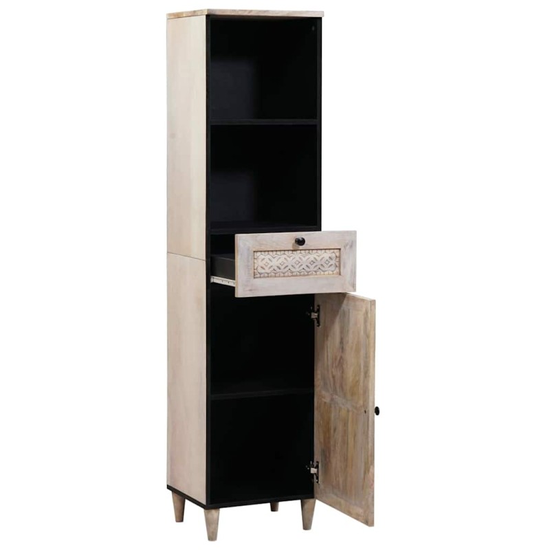 vidaXL Ντουλάπι Μπάνιου Λευκό 38 x 33 x 160 εκ. Επεξεργασμένο ξύλο