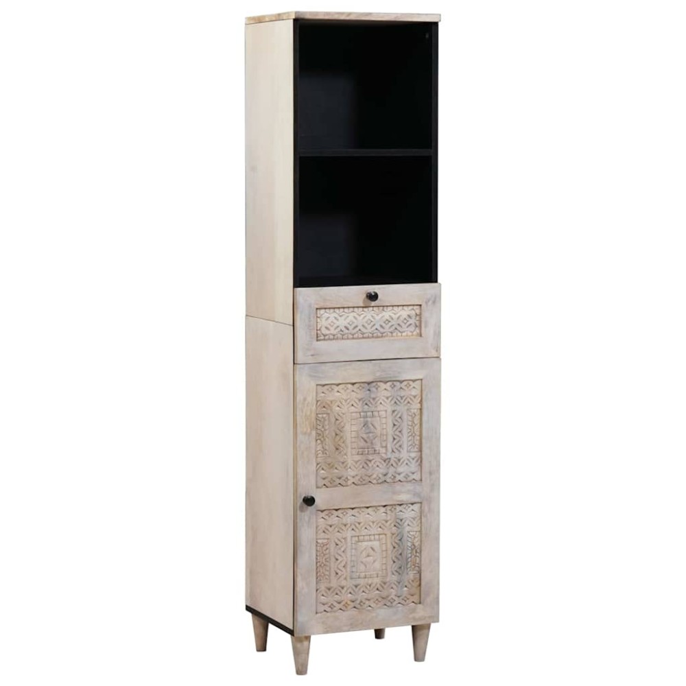 vidaXL Ντουλάπι Μπάνιου Λευκό 38 x 33 x 160 εκ. Επεξεργασμένο ξύλο