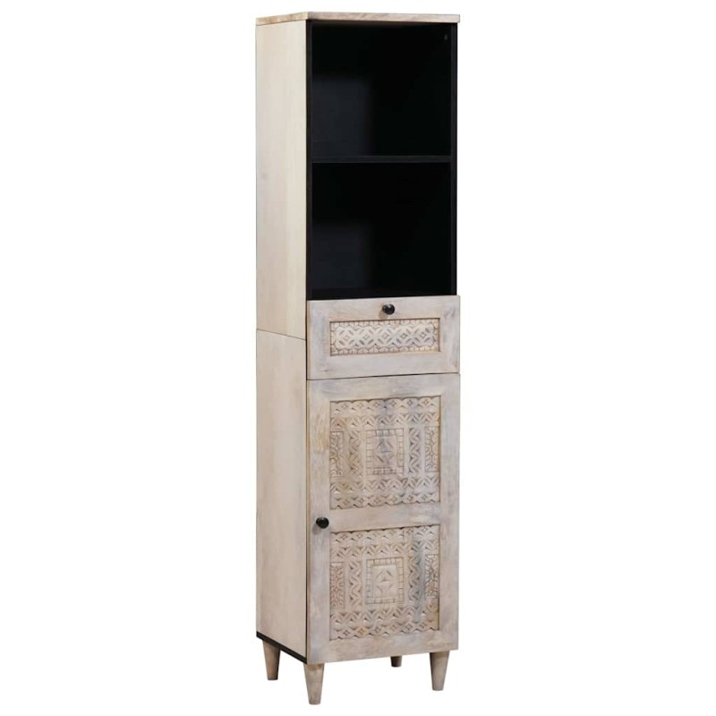 vidaXL Ντουλάπι Μπάνιου Λευκό 38 x 33 x 160 εκ. Επεξεργασμένο ξύλο