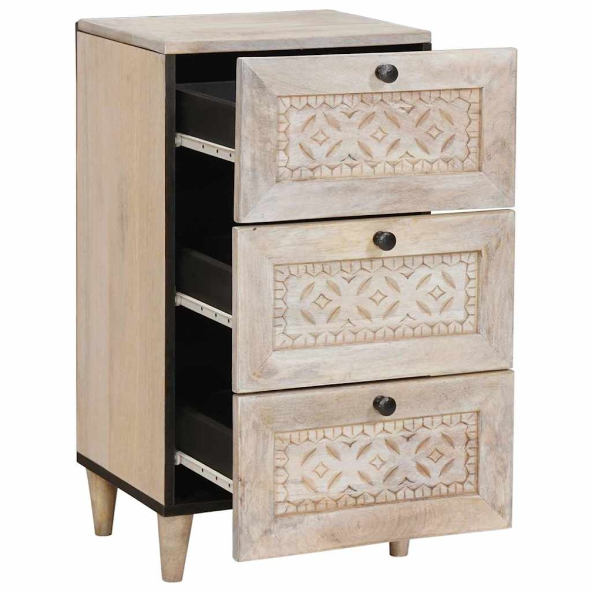 vidaXL Πλαϊνό γραφείο με συρτάρι Λευκό 33.5 x 40 x 75 εκ