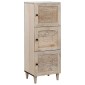vidaXL Highboard Λευκό 40 x 33 x 110 εκ Μασίφ ξύλο μάνγκο