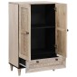 vidaXL Highboard Λευκό 60 x 33 x 100 εκ. Μασίφ ξύλο μάνγκο