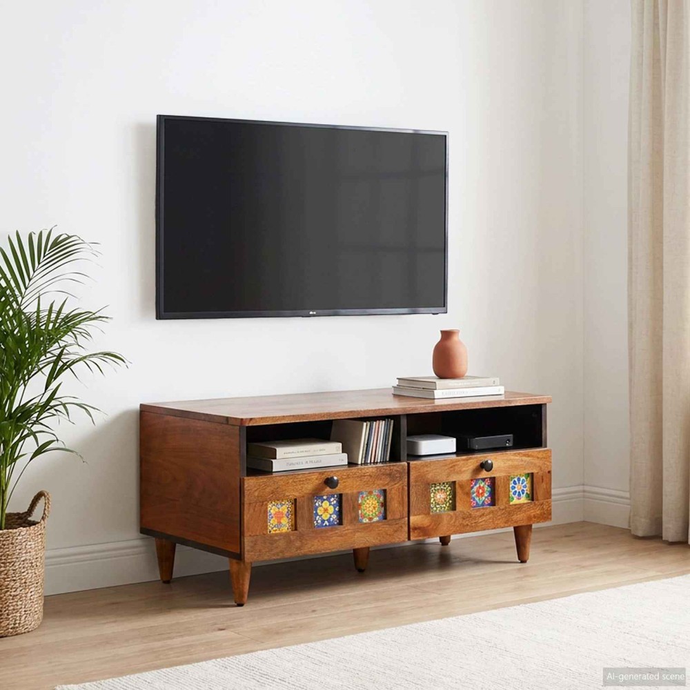 vidaXL Ντουλάπι TV Καρυδιά 70 x 33 x 46 εκ Στερεό ξύλο μάνγκο