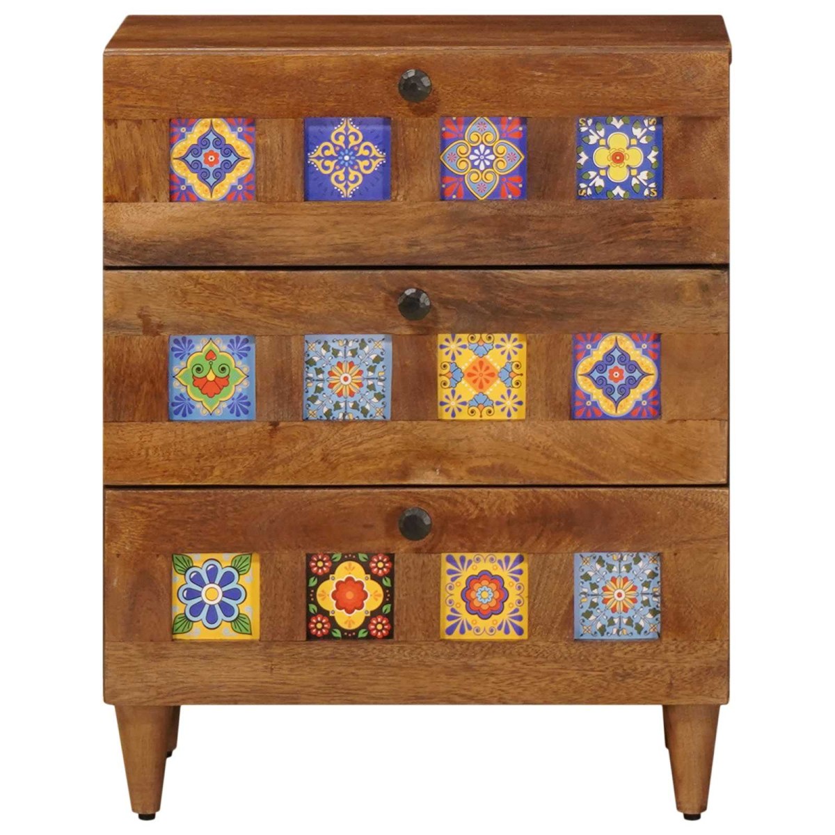 vidaXL Κομοδίνο με συρτάρι Καφέ 50 x 33 x 62 εκ. Στερεό ξύλο μάνγκο