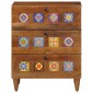 vidaXL Κομοδίνο με συρτάρι Καφέ 50 x 33 x 62 εκ. Στερεό ξύλο μάνγκο