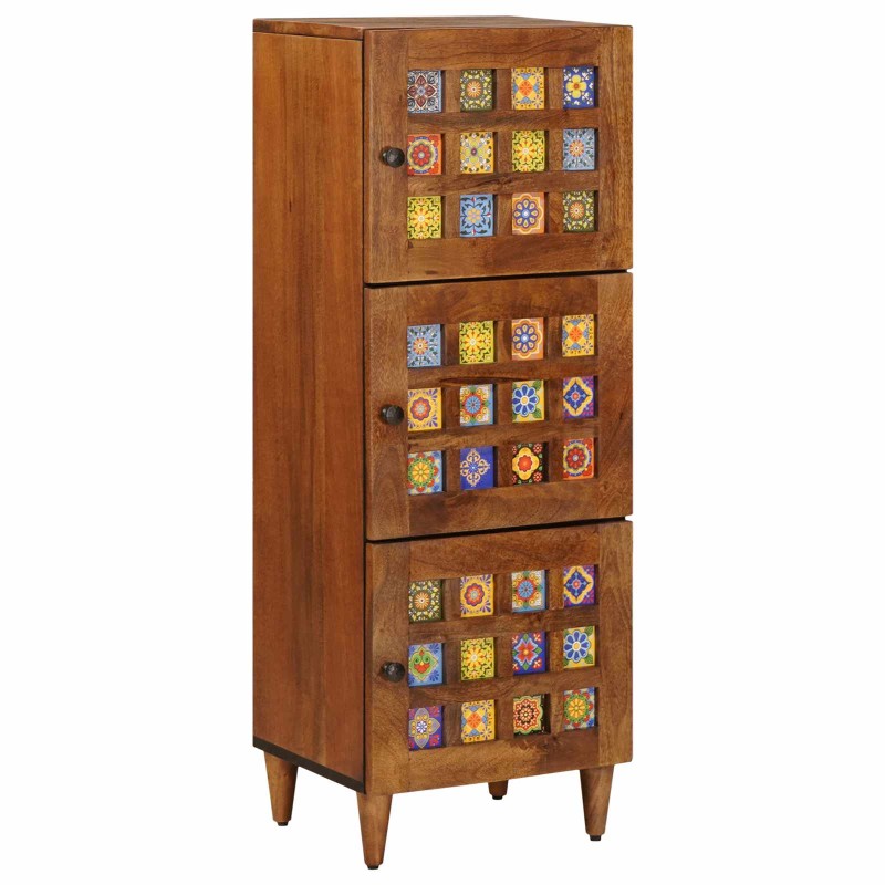 vidaXL Highboard Καρυδιά 40 x 33 x 110 εκ Στερεό ξύλο μάνγκο