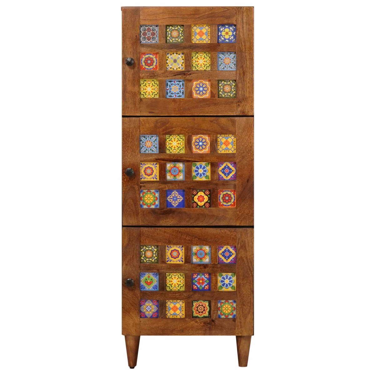 vidaXL Highboard Καρυδιά 40 x 33 x 110 εκ Στερεό ξύλο μάνγκο