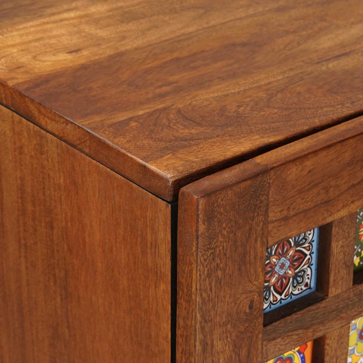 vidaXL Highboard Καρυδιά 40 x 33 x 110 εκ Στερεό ξύλο μάνγκο