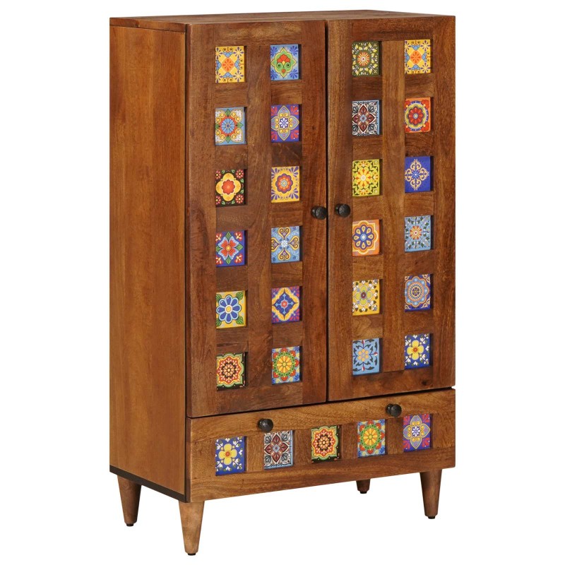 vidaXL Highboard Καρυδιά 60 x 33,5 x 100 εκ. Στερεό ξύλο μάνγκο
