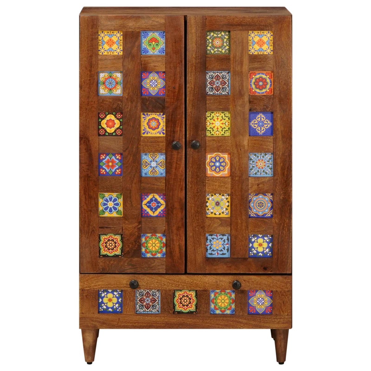 vidaXL Highboard Καρυδιά 60 x 33,5 x 100 εκ. Στερεό ξύλο μάνγκο