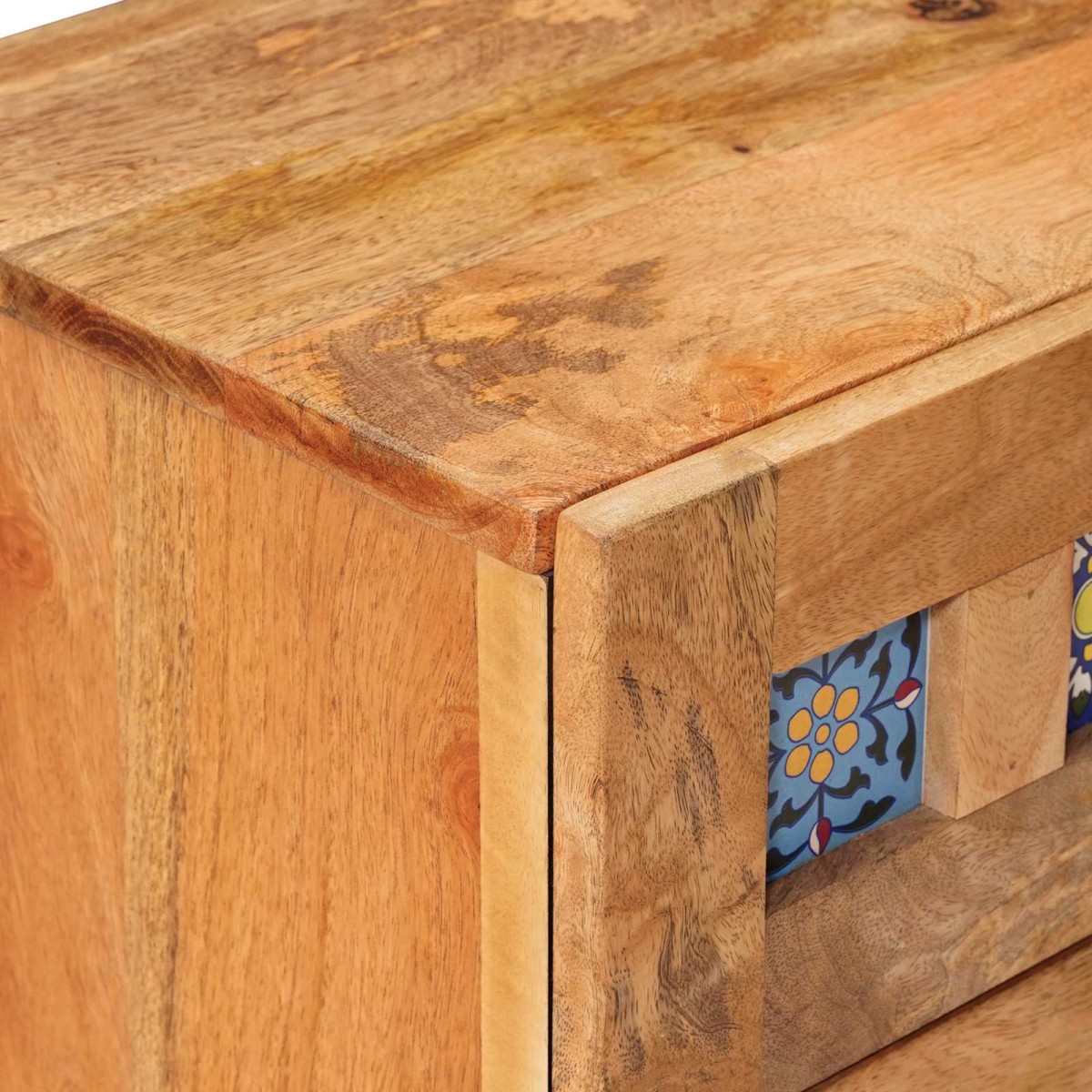 vidaXL Κομοδίνο Φυσικό 40 x 33 x 46 εκ. Στερεό ξύλο μάνγκο