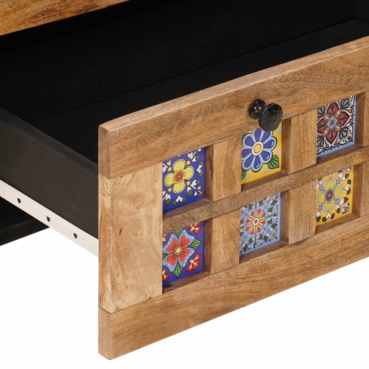 vidaXL Πλαϊνό γραφείο Φυσικό 60 x 33 x 75 cm Στερεό ξύλο μάνγκο