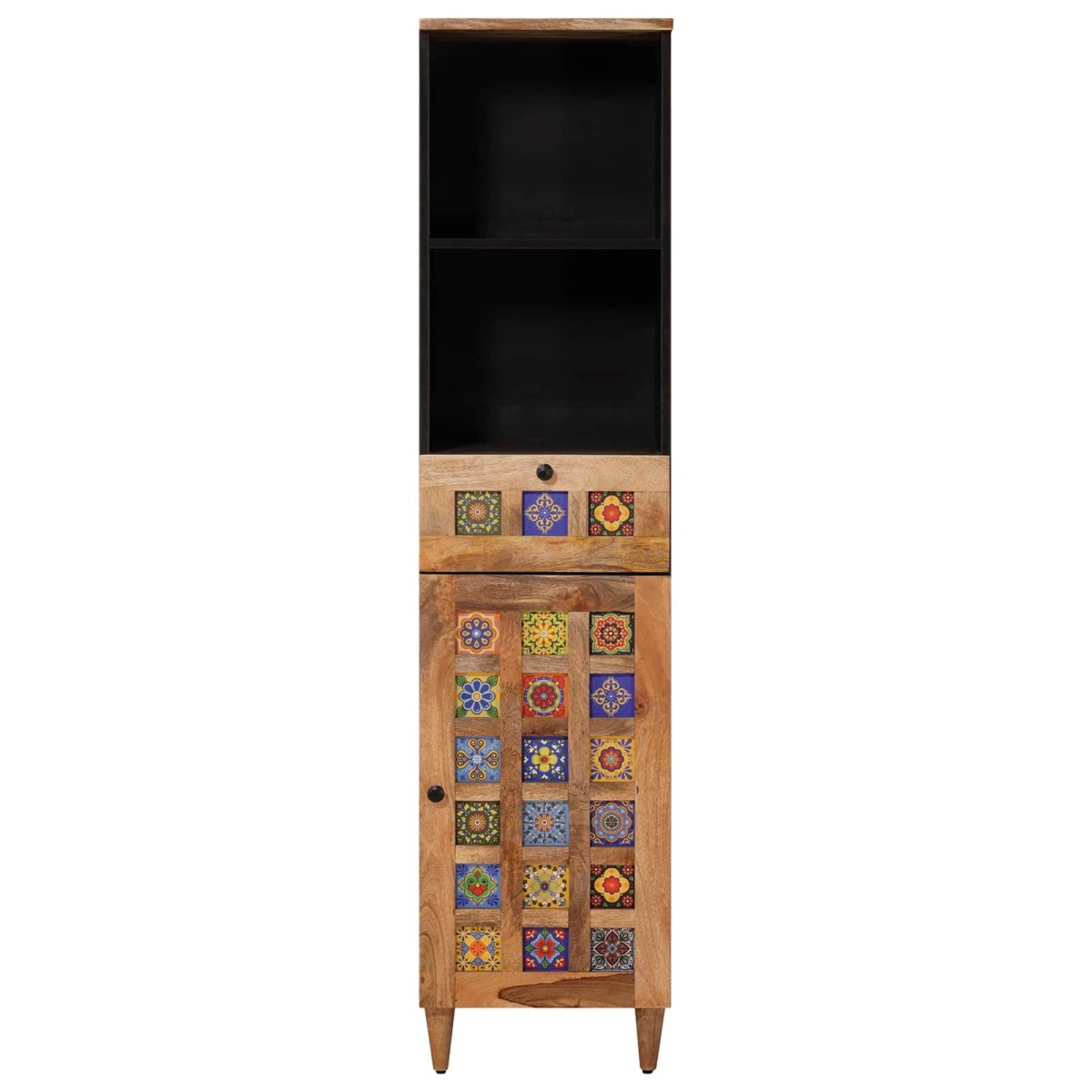 vidaXL Ντουλάπι Μπάνιου Φυσικό 38 x 33 x 160 εκ. Στερεό ξύλο μάνγκο