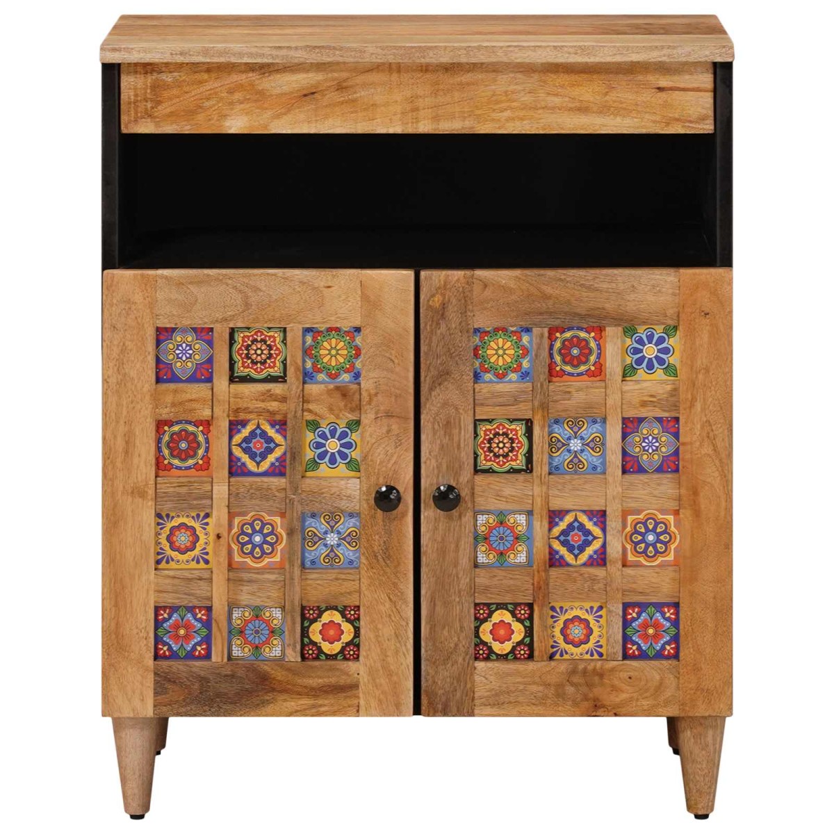vidaXL Πλαϊνό γραφείο Φυσικό 60 x 33 x 75 cm Στερεό ξύλο μάνγκο