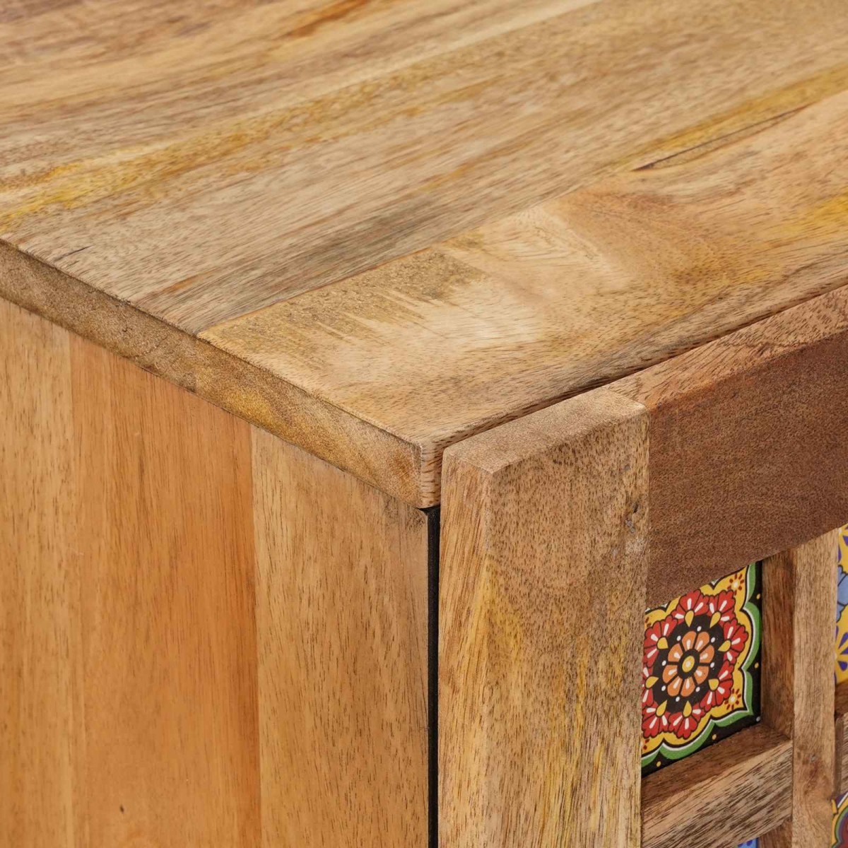 vidaXL Πλαϊνό γραφείο Φυσικό 60 x 33 x 75 cm Στερεό ξύλο μάνγκο