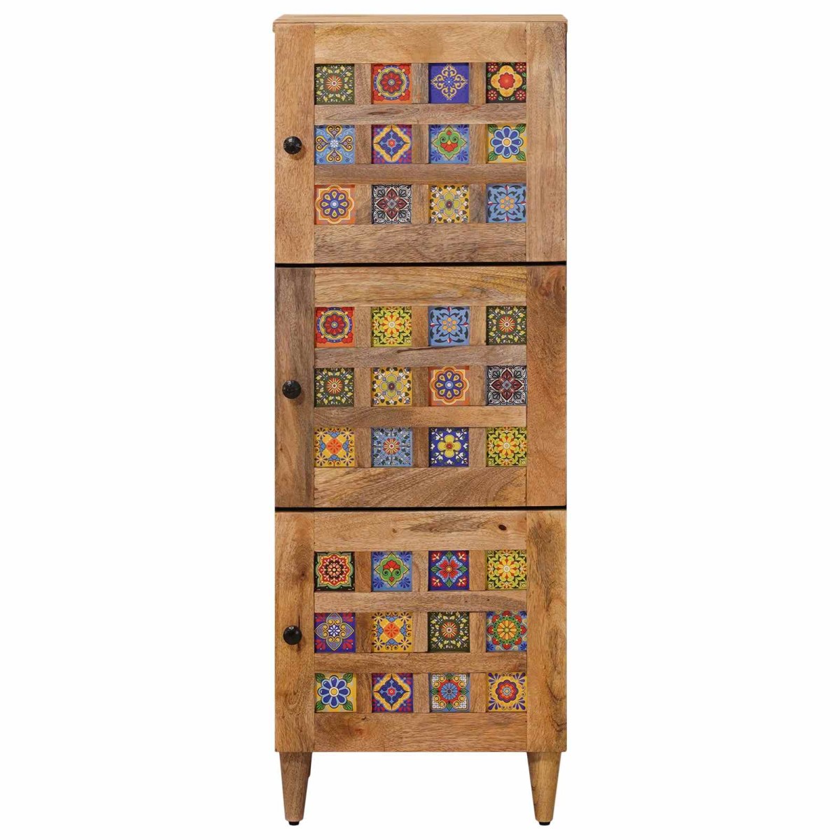 vidaXL Highboard Φυσικό 40 x 33 x 110 εκ Στερεό ξύλο μάνγκο