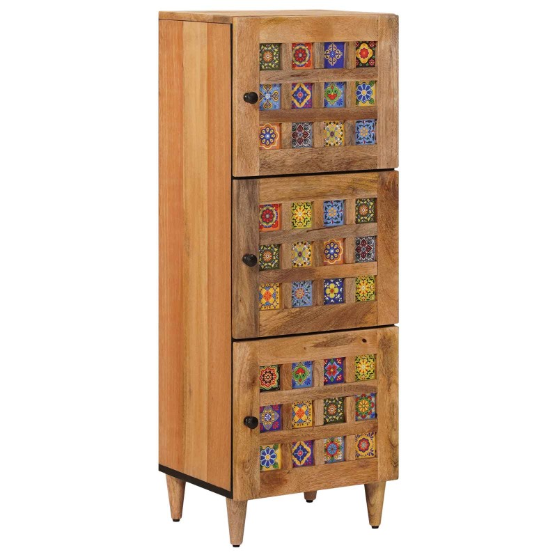 vidaXL Highboard Φυσικό 40 x 33 x 110 εκ Στερεό ξύλο μάνγκο