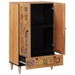 vidaXL Highboard Φυσικό 60 x 33,5 x 100 εκ. Στερεό ξύλο μάνγκο