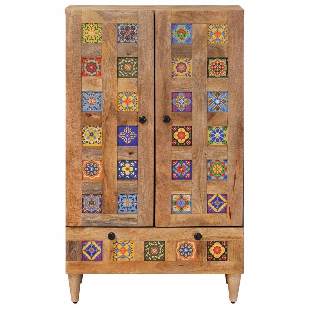 vidaXL Highboard Φυσικό 60 x 33,5 x 100 εκ. Στερεό ξύλο μάνγκο