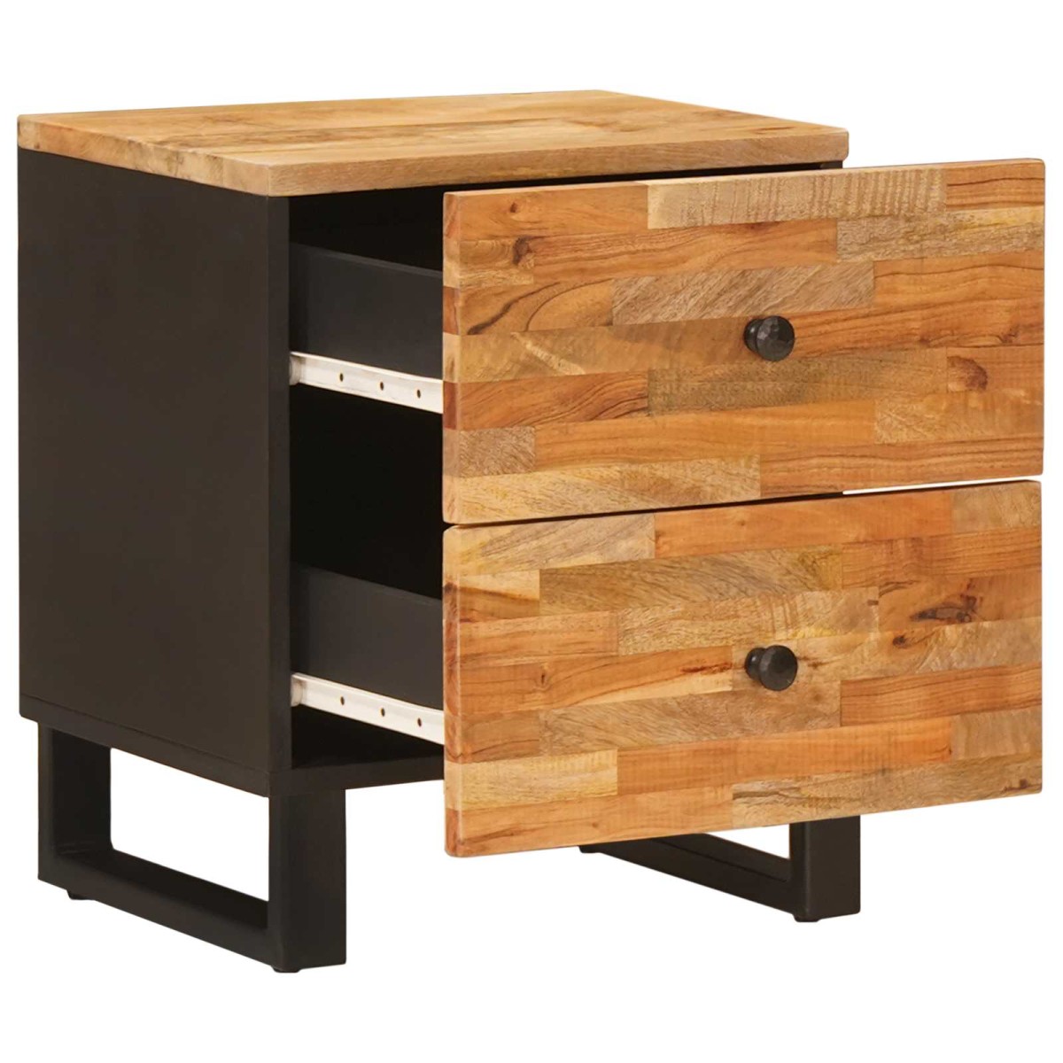 vidaXL Κομοδίνο 2 τεμ. Καφέ 40 x 33 x 46 εκ. Στερεό ξύλο μάνγκο