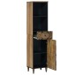vidaXL Ντουλάπι Μπάνιου Καφέ 38 x 33,5 x 160 εκ Στερεό ξύλο μάνγκο
