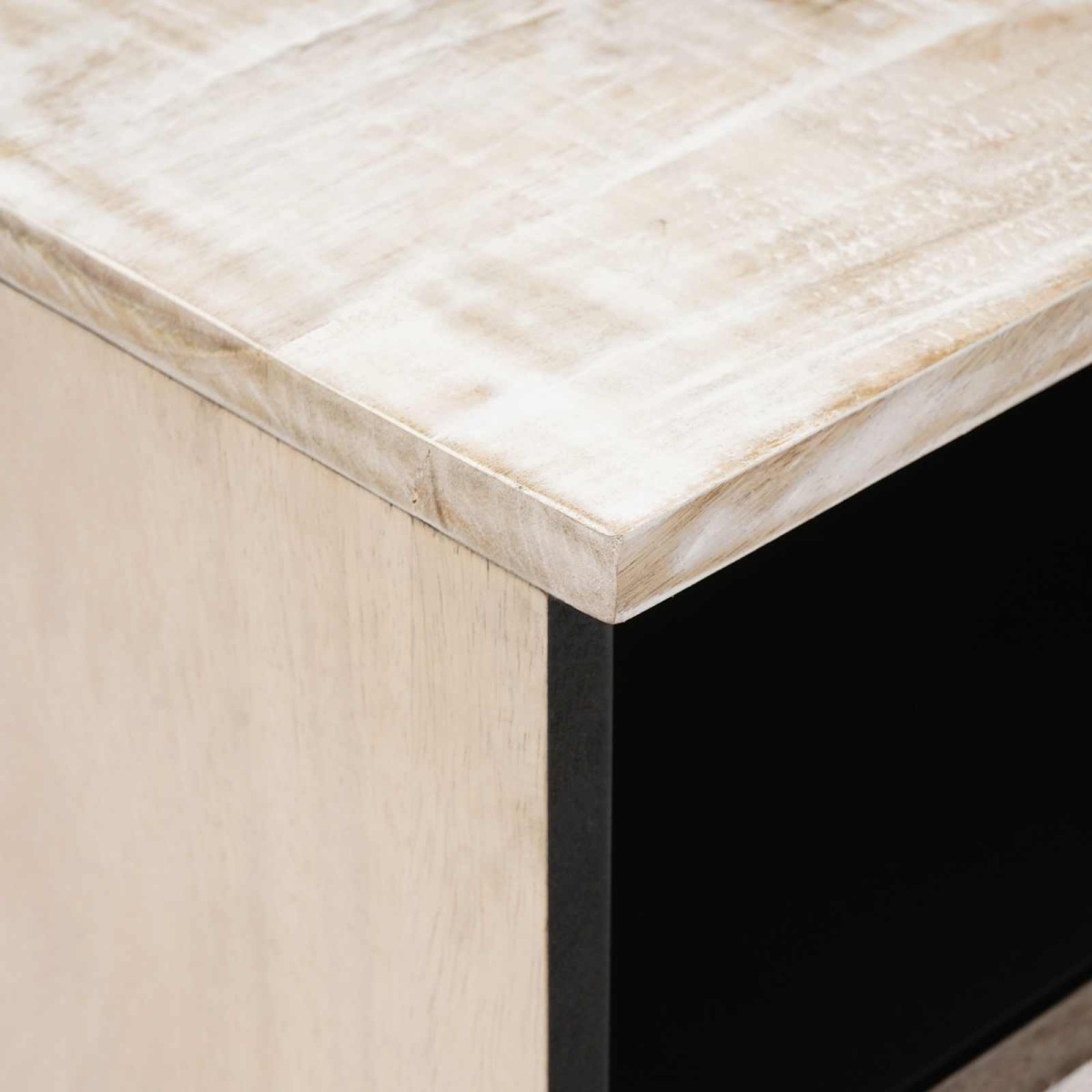 vidaXL Κρεβατοκάμαρα Λευκό 40 x 33 x 46 εκ. Στερεό ξύλο μάνγκο