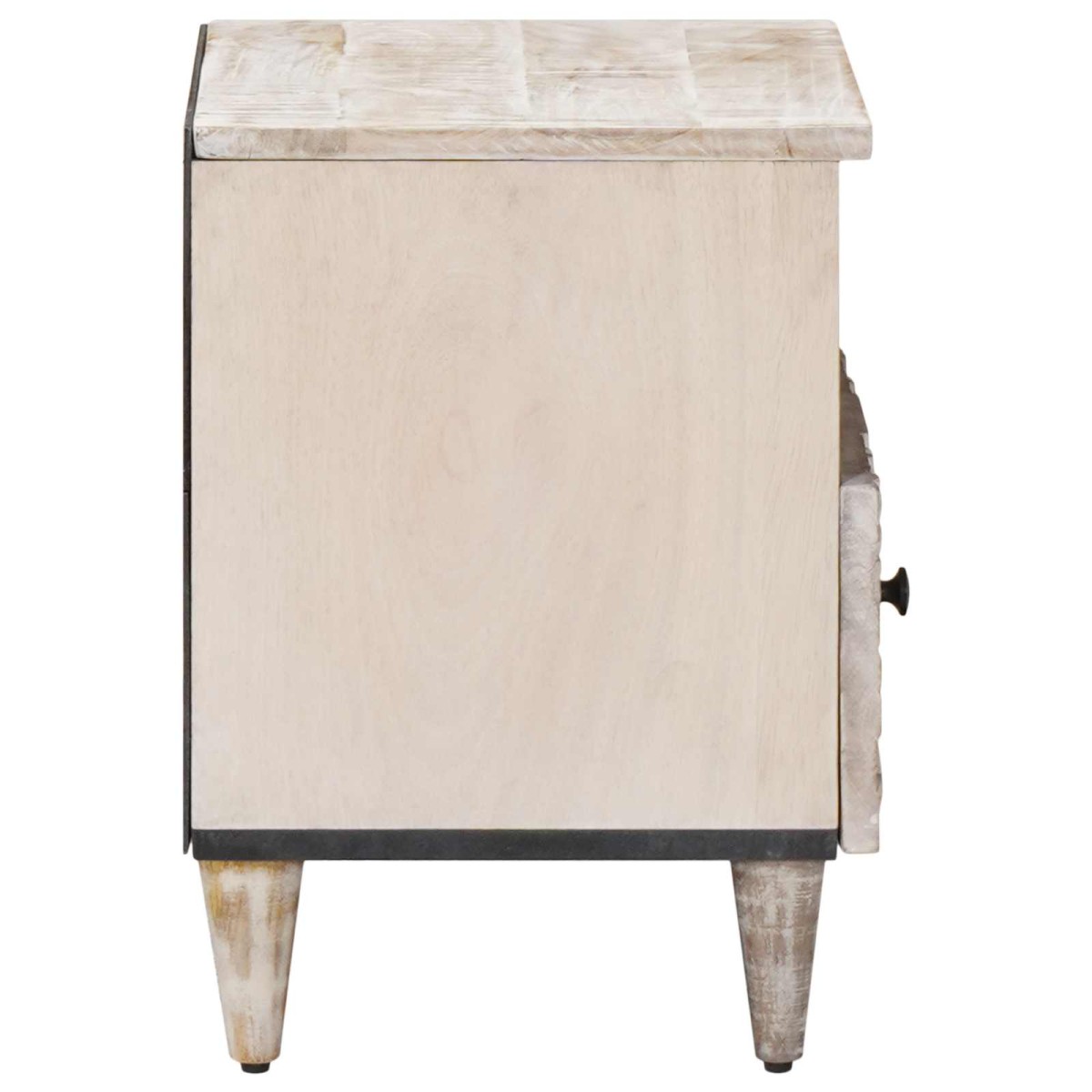 vidaXL Κρεβατοκάμαρα 2 τμχ. Λευκό 40 x 33 x 46 εκ. Στερεό ξύλο μάνγκο