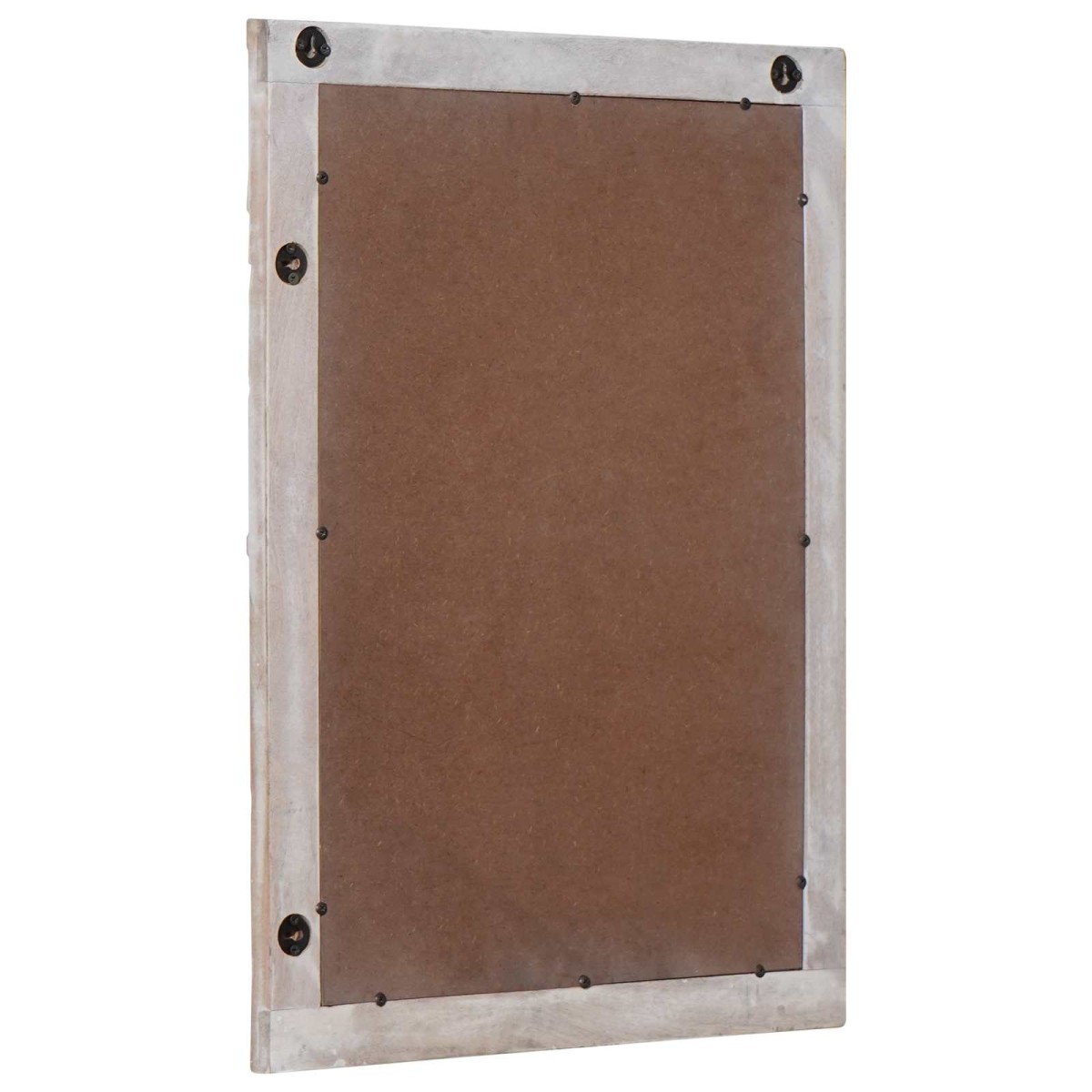 vidaXL Καθρέφτης τοίχου Ορθογώνιος Λευκό 70 x 50 cm Στερεό ξύλο μάνγκο