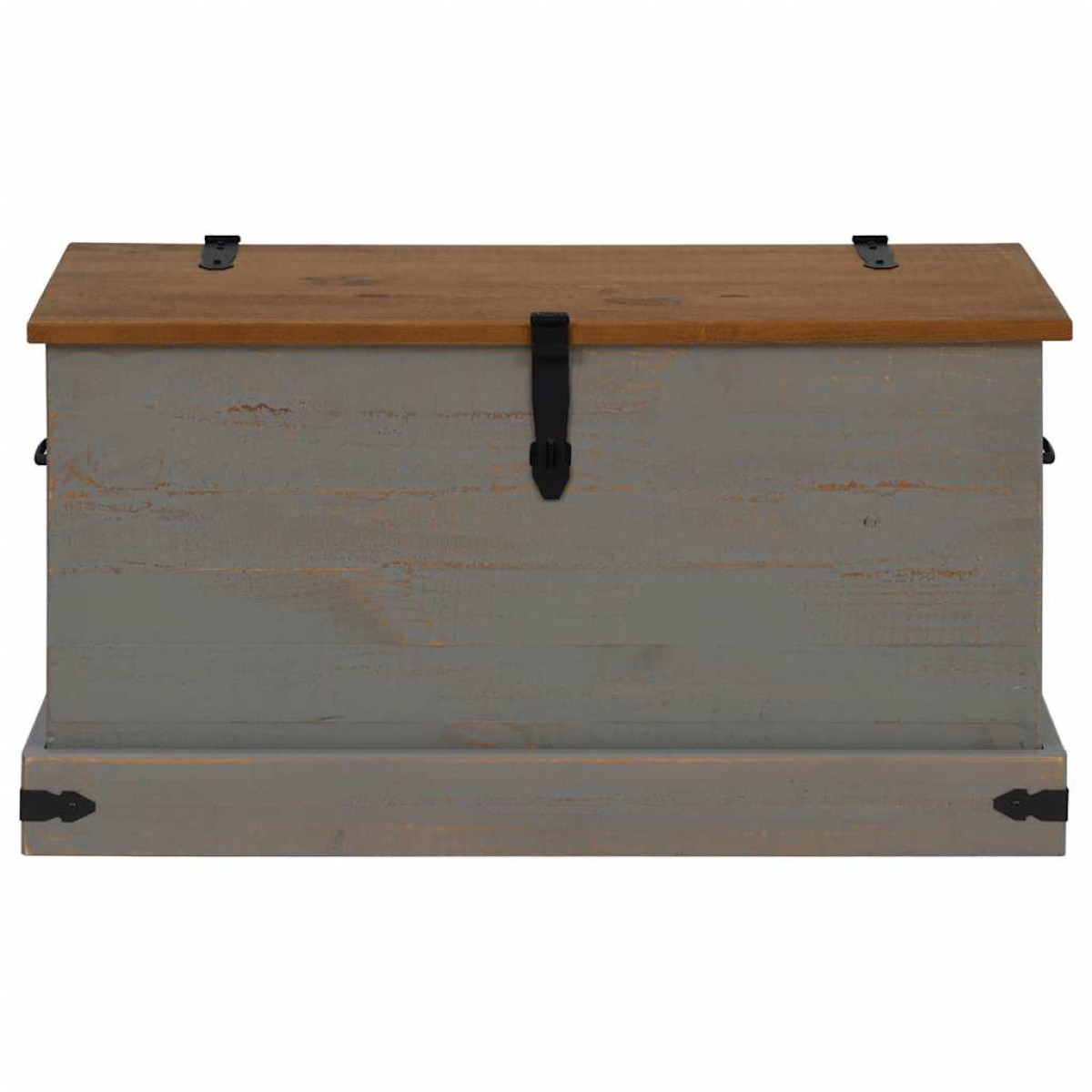 vidaXL Σεντούκι αποθήκευσης HALDEN γκρι 91x48x47 cm μασίφ ξύλο πεύκο