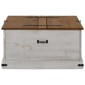 vidaXL Σεντούκι αποθήκευσης HALDEN Λευκό 91x91x47 cm Στερεό ξύλο πεύκο