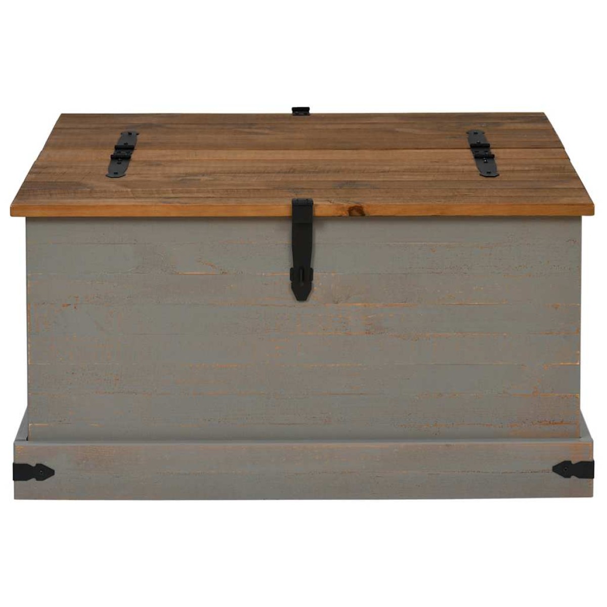 vidaXL Σεντούκι αποθήκευσης HALDEN γκρι 91x91x47 cm μασίφ ξύλο πεύκο