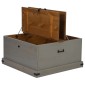 vidaXL Σεντούκι αποθήκευσης HALDEN γκρι 91x91x47 cm μασίφ ξύλο πεύκο