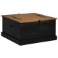 vidaXL Σεντούκι αποθήκευσης HALDEN Μαύρο 91x91x47cm Στερεό ξύλο πεύκου