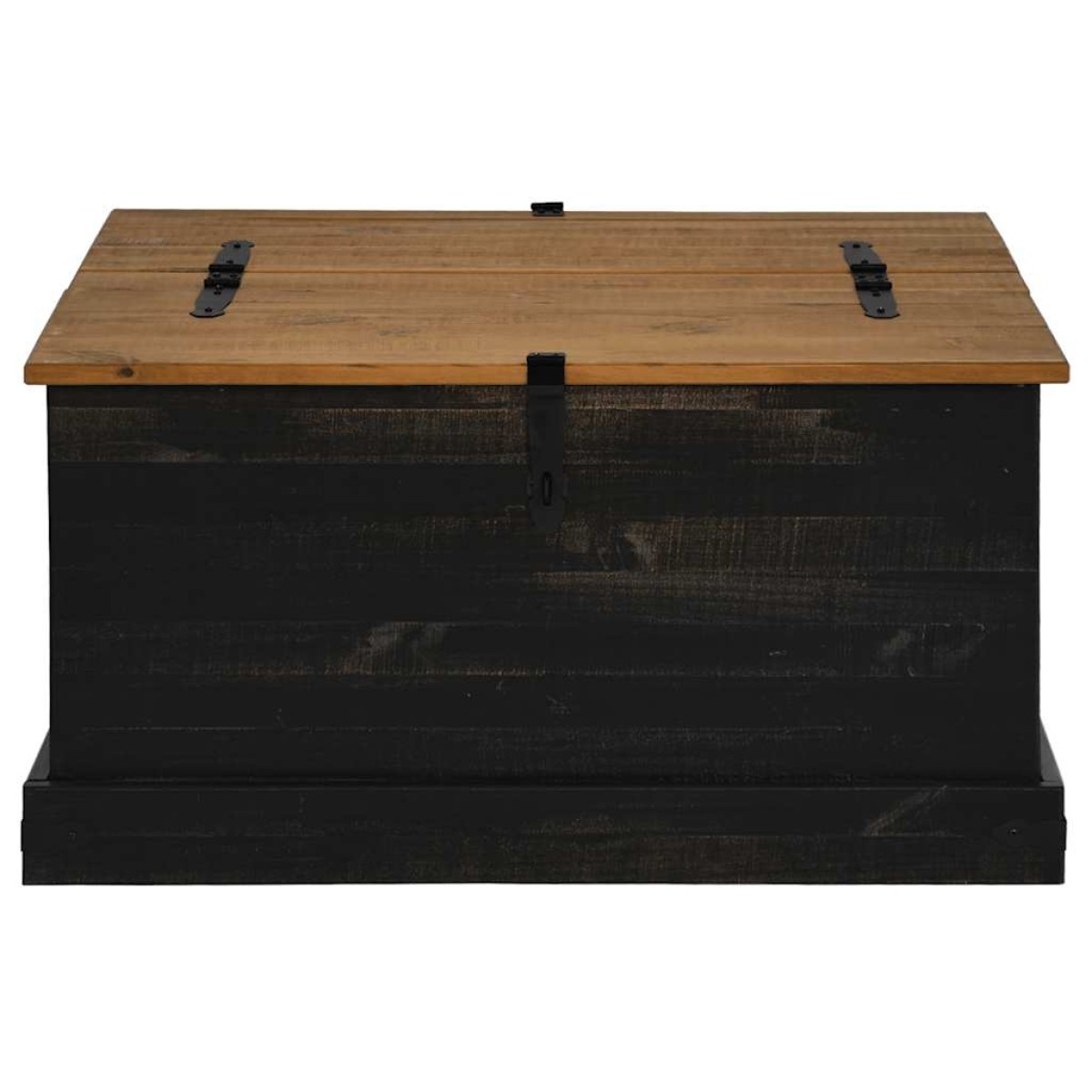 vidaXL Σεντούκι αποθήκευσης HALDEN Μαύρο 91x91x47cm Στερεό ξύλο πεύκου
