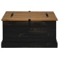 vidaXL Σεντούκι αποθήκευσης HALDEN Μαύρο 91x91x47cm Στερεό ξύλο πεύκου