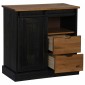 vidaXL Sideboard HALDEN με συρόμενη πόρτα Μαύρο 80x40x80 cm