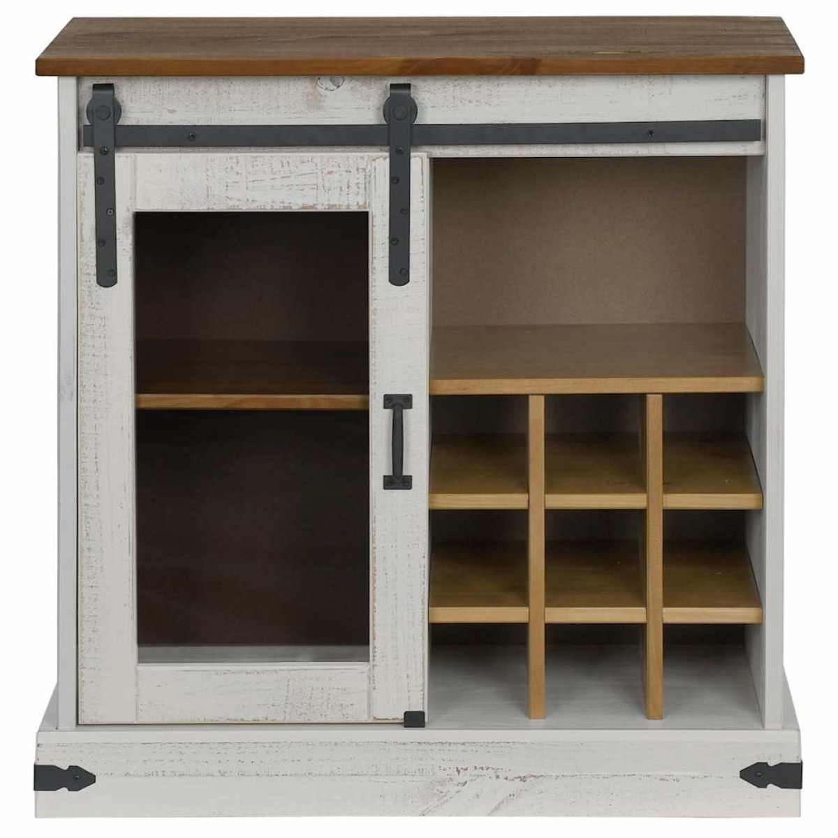 vidaXL Sideboard HALDEN με συρόμενη πόρτα Λευκό 80x40x80 cm μασίφ ξύλο