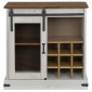 vidaXL Sideboard HALDEN με συρόμενη πόρτα Λευκό 80x40x80 cm μασίφ ξύλο