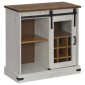 vidaXL Sideboard HALDEN με συρόμενη πόρτα Λευκό 80x40x80 cm μασίφ ξύλο