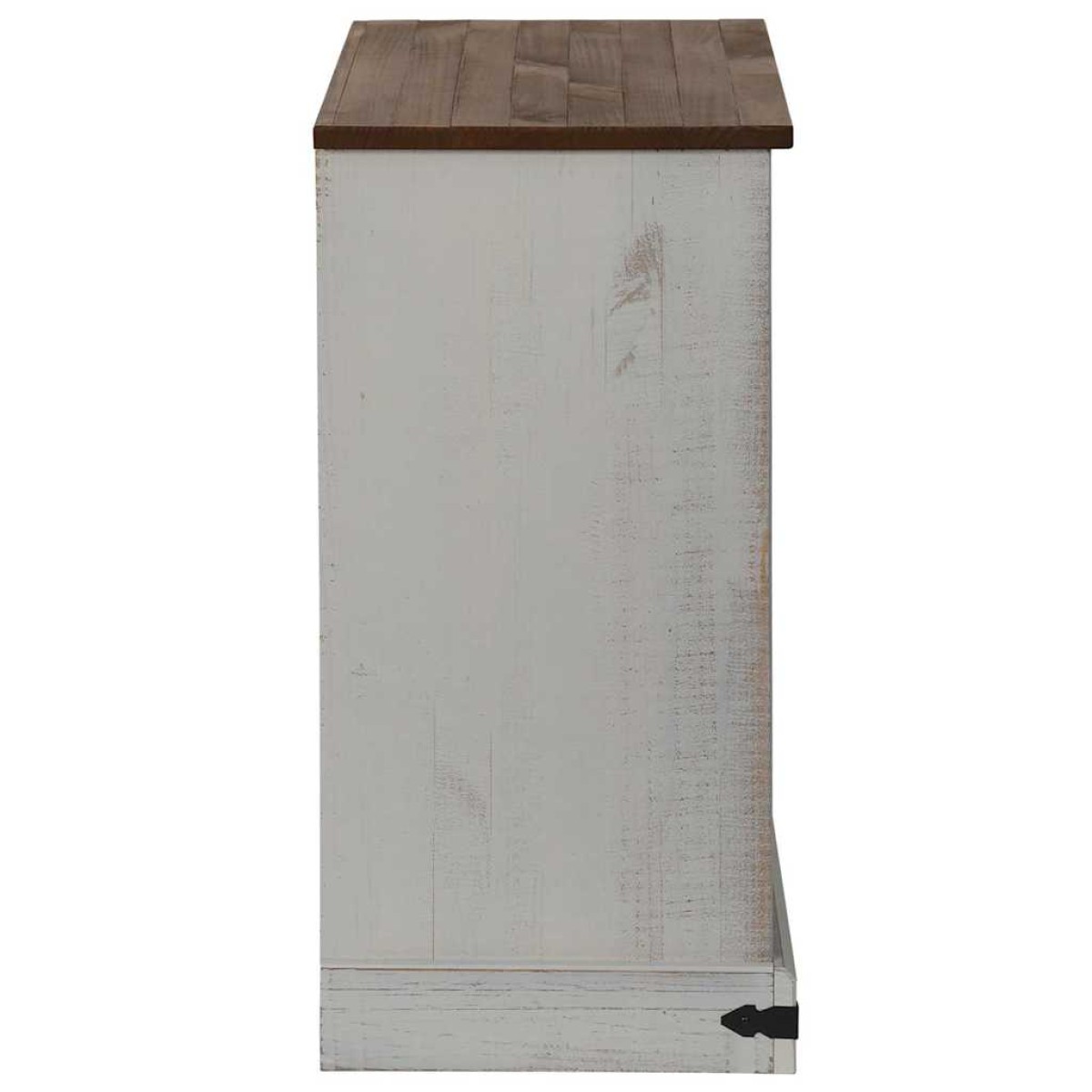 vidaXL Sideboard HALDEN με συρόμενη πόρτα Λευκό 80x40x80 cm μασίφ ξύλο