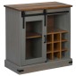 vidaXL Sideboard HALDEN με συρόμενη πόρτα γκρι 80x40x80 cm μασίφ ξύλο