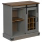 vidaXL Sideboard HALDEN με συρόμενη πόρτα γκρι 80x40x80 cm μασίφ ξύλο