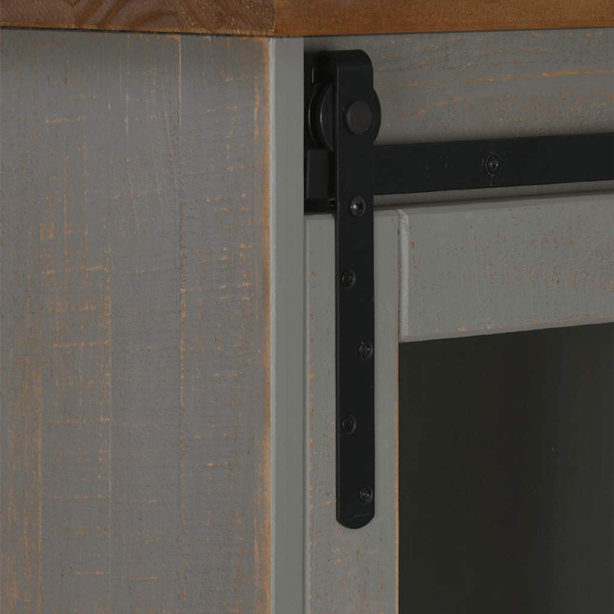 vidaXL Sideboard HALDEN με συρόμενη πόρτα γκρι 80x40x80 cm μασίφ ξύλο