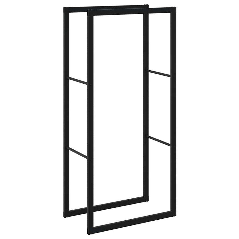 vidaXL Ράφι Καυσόξυλων Μαύρο 55x30x116 εκ. Ατσάλινο