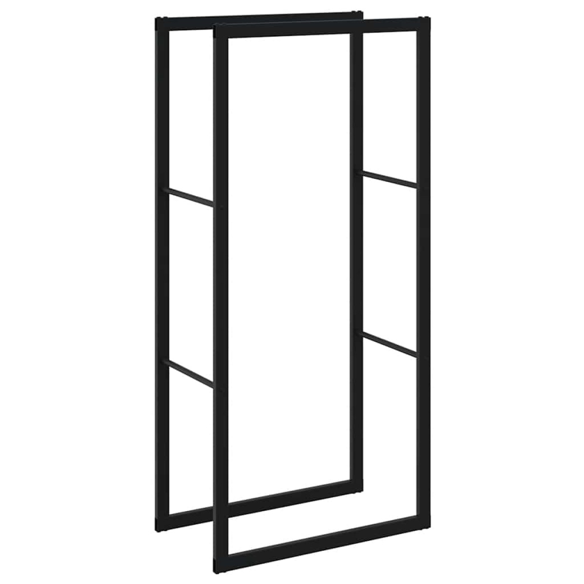 vidaXL Ράφι Καυσόξυλων Μαύρο 55x30x116 εκ. Ατσάλινο