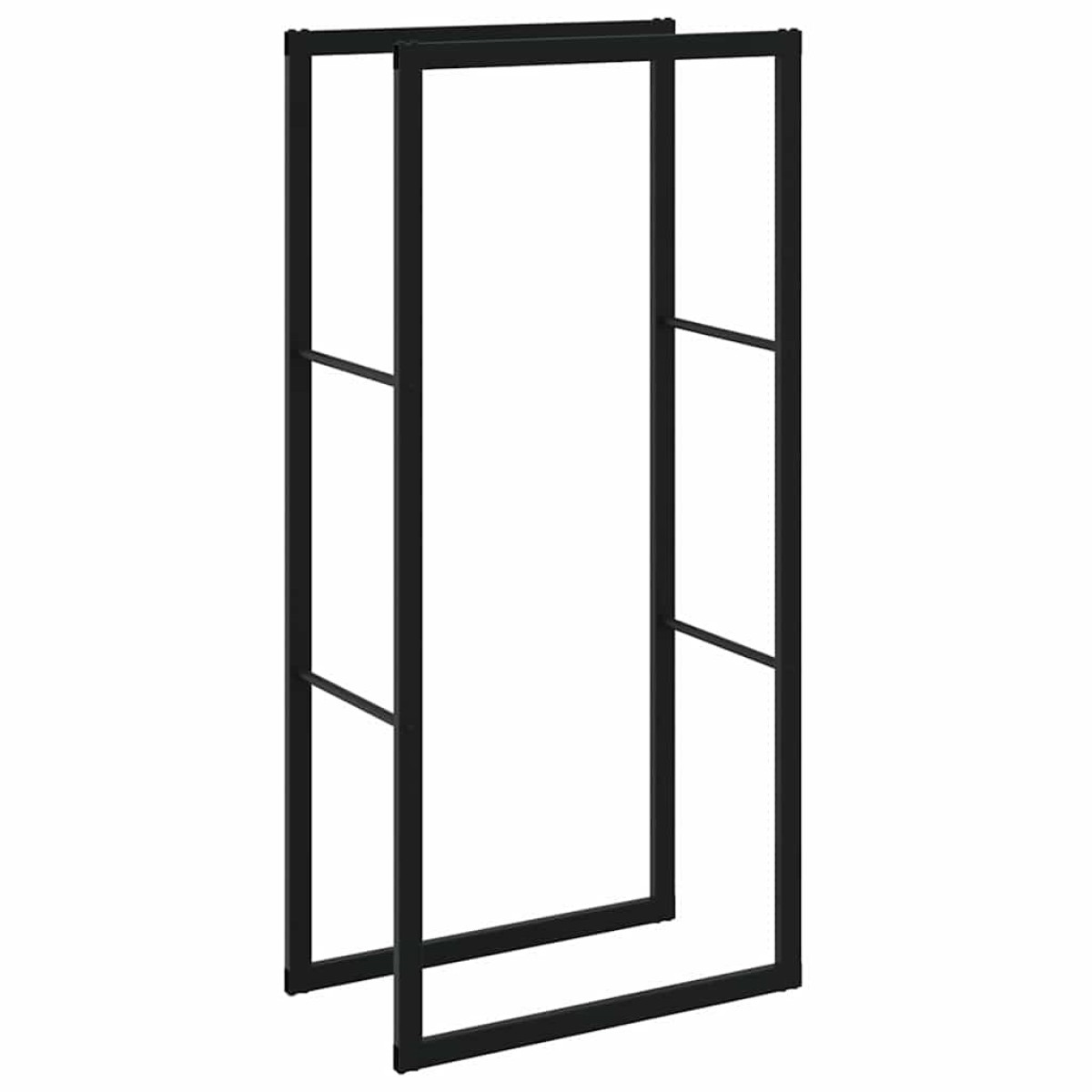vidaXL Ράφι Καυσόξυλων Μαύρο 55x30x116 εκ. Ατσάλινο