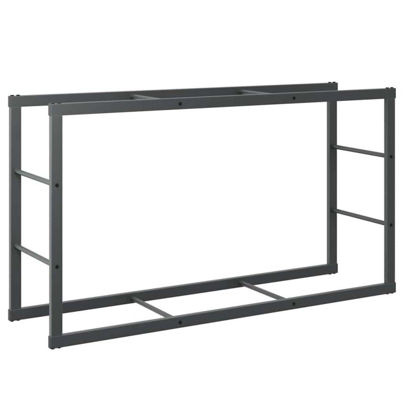vidaXL Ράφι Καυσόξυλων Μαύρο 110x30x61 εκ. Ατσάλινο